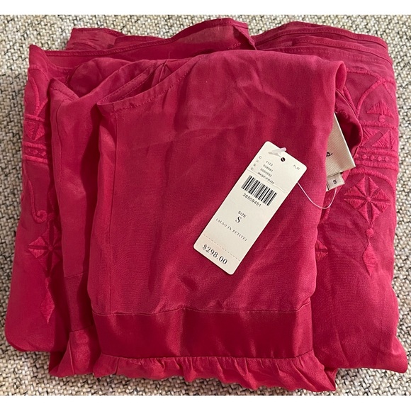 Anthropologie Embroidered Silk Jumpsuit by Elevenses NWT Size Small - Picture 13 of 16